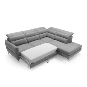 CANAPEA GREG, MODEL DREAPTA, GRI, DIN TEXTIL/STOFA, EXTENSIBIL, SPATIU DEPOZITARE, STIL MODERN, TK - Img 2