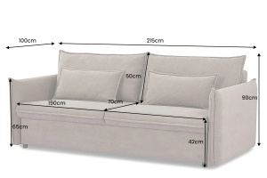 CANAPEA LIVING 215CM, APARTMENT, 3 LOCURI, MATERIAL RAIAT TAUPE, ARTIM GROUP SELECTION - Img 10