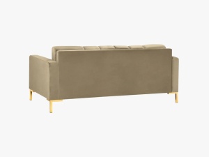 CANAPEA MAMAIA, 2 LOCURI, 152 CM, BEJ 28/AURIU, TAPITERIE DIN CATIFEA, DESIGN DEOSEBIT - Img 4