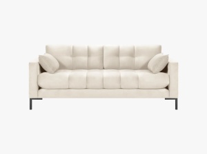 CANAPEA MAMAIA, 2 LOCURI, 152 CM, BEJ DESCHIS 22/NEGRU, TAPITERIE DIN CATIFEA, DESIGN DEOSEBIT - Img 3