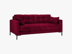 CANAPEA MAMAIA, 2 LOCURI, 152 CM, ROSU INCHIS 59/NEGRU, TAPITERIE DIN CATIFEA, DESIGN DEOSEBIT - Img 3