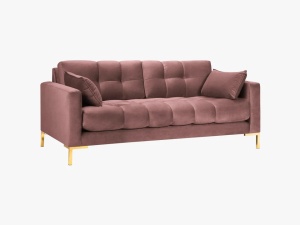 CANAPEA MAMAIA, 2 LOCURI, 152 CM, ROZ 52/AURIU, TAPITERIE DIN CATIFEA, DESIGN DEOSEBIT - Img 2