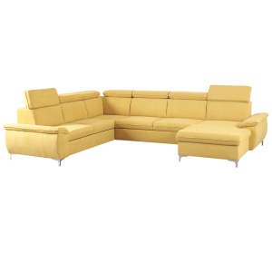 CANAPEA MARELIA, MODEL DREAPTA, GALBEN MUSTAR, DIN TEXTIL, EXTENSIBIL, SPATIU DEPOZITARE, STIL MODERN, TK - Img 4