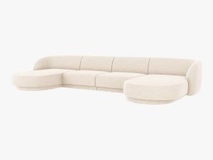 CANAPEA MILEY, 5 LOCURI, 330 CM, BEJ DESCHIS 23, TAPITERIE CHENILLE, DESIGN DEOSEBIT