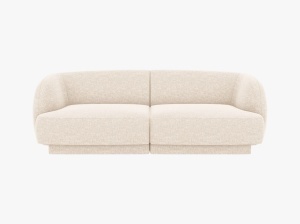 CANAPEA MILEY, CU 2 LOCURI, BEJ FILDES, CU TAPITERIE DIN TEXTIL CHENILLE EDEN, MICADONI