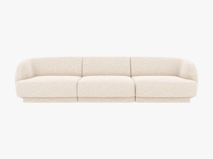 CANAPEA MILEY, CU 3 LOCURI, BEJ FILDES, CU TAPITERIE DIN TEXTIL CHENILLE EDEN, MICADONI