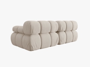 CANAPEA MODULARA BELLIS, 2 LOCURI, 188 CM, BEJ DESCHIS 23, TAPITERIE DIN CATIFEA 3D, DESIGN DEOSEBIT - Img 3