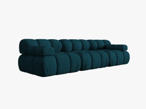 CANAPEA MODULARA BELLIS, 3 LOCURI, 282 CM, BLEUMARIN 87, TAPITERIE DIN CATIFEA 3D, DESIGN DEOSEBIT