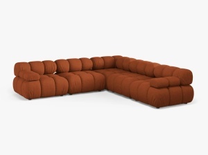 CANAPEA MODULARA BELLIS, CARAMIZIU, CU TAPITERIE DIN TEXTIL STRUCTURAT LIBERTY, MICADONI