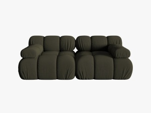 CANAPEA MODULARA BELLIS, CU 2 LOCURI, VERDE AMAZON, CU TAPITERIE DIN TEXTIL 3D SONIC, MICADONI
