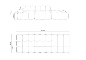 CANAPEA MODULARA BELLIS, DREAPTA, 3 LOCURI, 282 CM, DIVERSE CULORI SI MATERIALE, DESIGN DEOSEBIT - Img 21