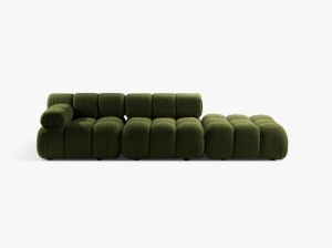 CANAPEA MODULARA BELLIS, PE DREAPTA, VERDE, CU TAPITERIE DIN TEXTIL BOUCLE ROLF, MICADONI