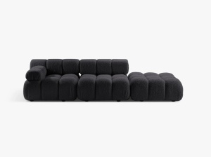 CANAPEA MODULARA BELLIS, PE DREPTA, GRI GRAFIT, CU TAPITERIE DIN TEXTIL BOUCLE ROLF, MICADONI