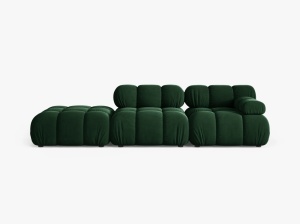 CANAPEA MODULARA BELLIS, PE STANGA, VERDE SMARALD, CU TAPITERIE DIN CATIFEA BLUVEL, MICADONI
