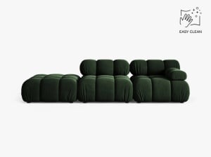 CANAPEA MODULARA BELLIS, PE STANGA, VERDE SMARALD, CU TAPITERIE DIN CATIFEA VENUS, MICADONI