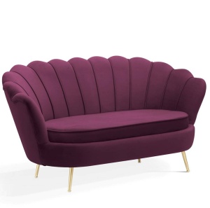 CANAPEA MUSCLE CU DOUA LOCURI, BORDO/AURIU, DESIGN MODERN, ATR