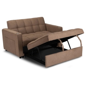 CANAPEA RABATABILA, ARTIM MEBLE, REALIZAT DIN MATERIAL TEXTIL MARO SI METAL, STIL MODERN