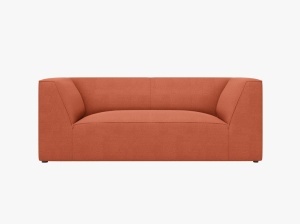 CANAPEA RUBY, CU 2 LOCURI, CORAI, CU TAPITERIE DIN TEXTIL STRUCTURAT OTTAWA, MICADONI