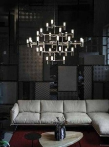 CANDELABRU CU LED-URI ATOMIC GRANDE, CROM, DIN METAL, STIL MODERN, B2 - Img 4