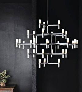 CANDELABRU CU LED-URI ATOMIC GRANDE, CROM, DIN METAL, STIL MODERN, B2 - Img 8