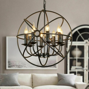 CANDELABRU INDUSTRIAL LOFT APP261, 52x52 cm, NEGRU, DIN METAL, STIL INDUSTRIAL, TU - Img 7