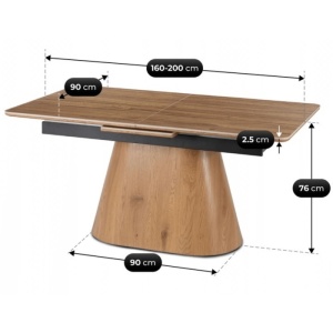 CEL MAI MIC PRET!!!MASA EXTENSIBILA 160-200CM, ARTIM MEBLE, REALIZATA DIN METAL, LEMN SI CERAMICA, CULOARE MARMURA STEJAR/STEJAR, STIL MODERN - Img 9