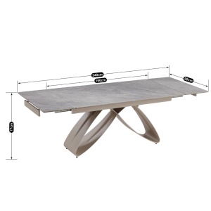 CEL MAI MIC PRET!!!MASA EXTENSIBILA 160-240CM, ARTIM MEBLE, REALIZATA DIN METAL SI CERAMICA, CULOARE MARMURA GRI/CREM, STIL MODERN - Img 7