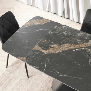 CEL MAI MIC PRET!!!MASA EXTENSIBILA 160-240CM, ARTIM MEBLE, REALIZATA DIN METAL SI CERAMICA, CULOARE MARMURA NEAGRA/NEGRU, STIL MODERN - Img 8