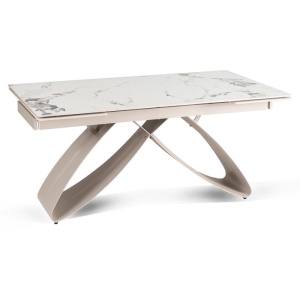 CEL MAI MIC PRET!!!MASA EXTENSIBILA 160-240CM, ARTIM MEBLE, REALIZATA DIN METAL SI CERAMICA, CULOARE MARMURA ALBA/CREM, STIL MODERN - Img 9
