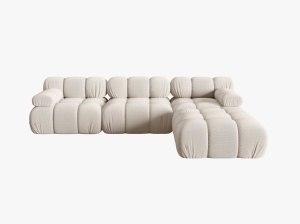 COLTAR BELLIS, CU 4 LOCURI, BEJ DESCHIS, CU TAPITERIE DIN TEXTIL 3D SONIC, MICADONI