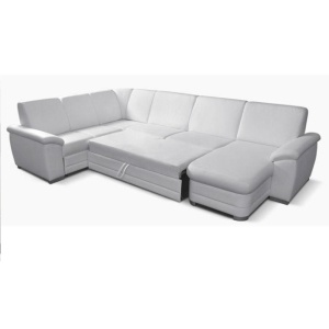 COLTAR BITER U, TIP U, MODEL DREAPTA, ALB, DIN PIELE ECOLOGICA, EXTENSIBIL, SPATIU DEPOZITARE, STIL MODERN, TK - Img 2
