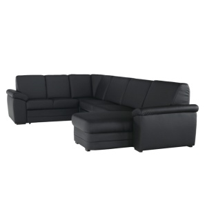COLTAR BITER U, TIP U, MODEL DREAPTA, NEGRU, DIN PIELE ECOLOGICA, EXTENSIBIL, SPATIU DEPOZITARE, STIL MODERN, TK - Img 6