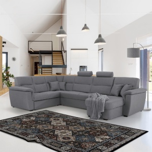 COLTAR BORN U, MODEL DREAPTA, GRI, DIN TESATURA, TAPITATA, STIL MODERN, TK - Img 1