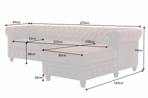 COLTAR CHESTERFIELD DIN, MICROFIBRA, PIELE NATURALA TABACITA DREAPTA 36836 - Img 7