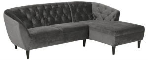 COLTAR CONFORTABIL, RIA GRI INCHIS, CU TAPITERIE DIN TEXTIL SI LEMN, STIL SCANDINAV B2
