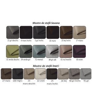 COLTAR CU 2 LOCURI EXTENSIBIL RUBA 2R+BB, GRI INCHIS SI CREM, DIN TEXTIL INARI, (IxAxh): 135x98x83 cm, STIL MODERN, TK - Img 4