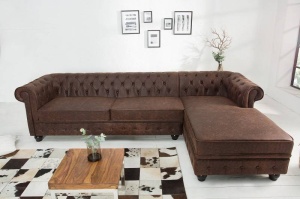COLTAR DE LUX DIN PIELE ECO, MARO ANTIC CHESTERFIELD 238CM 38523