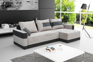 COLTAR EXTENSIBIL ARIA GRI/NEAGRA CU LADA DE DEPOZITARE DESIGN MODERN - Img 1
