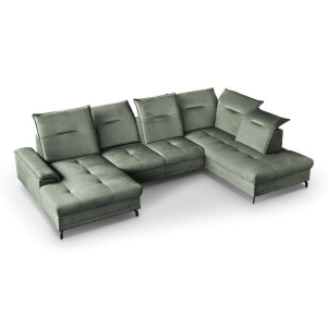 COLTAR EXTENSIBIL DEOSEBIT, BRUNO U 364CM, DIN TEXTIL FOARTE FIN DE CULOARE OLIVE CONFORT SPORIT