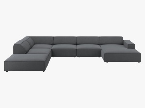 COLTAR JODIE, STANGA, 7 LOCURI, 364 CM, DIVERSE CULORI SI MATERIALE, DESIGN DEOSEBIT - Img 9