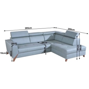 COLTAR KONKORD, MODEL DREAPTA, MENTOL/NUC, DIN TEXTIL, EXTENSIBIL, SPATIU DEPOZITARE, STIL MODERN, TK - Img 3