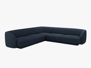 COLTAR LARGE MILEY, ALBASTRU INCHIS, CU TAPITERIE DIN TEXTIL BOUCLDE BALOO, MICADONI