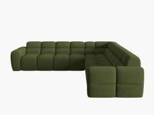 COLTAR LISA, 6 LOCURI, 310 CM, VERDE OLIVE 35, TAPITERIE DIN STOFA, DESIGN DEOSEBIT - Img 2
