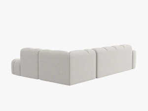 COLTAR LISA, DREAPTA, 5 LOCURI, 293 CM, GRI DESCHIS 01, TAPITERIE DIN STOFA, DESIGN DEOSEBIT - Img 3