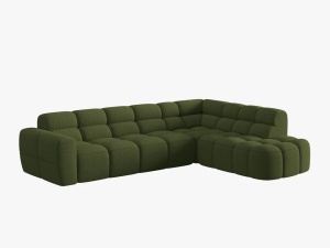 COLTAR LISA, DREAPTA, 5 LOCURI, 293 CM, VERDE OLIVE 35, TAPITERIE DIN STOFA, DESIGN DEOSEBIT - Img 2
