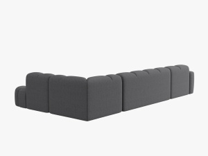COLTAR LISA, DREAPTA, 7 LOCURI, 387 CM, GRI 89, TAPITERIE DIN STOFA, DESIGN DEOSEBIT - Img 3