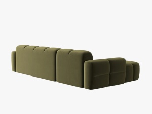COLTAR LISA, STANGA, 5 LOCURI, 310 CM, VERDE OLIVE, TAPITERIE DIN CATIFEA, DESIGN DEOSEBIT - Img 4
