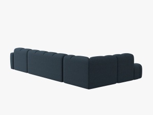 COLTAR LISA, STANGA, 7 LOCURI, 387 CM, ALBASTRU INCHIS 77, TAPITERIE DIN STOFA, DESIGN DEOSEBIT - Img 3