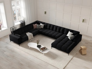 COLTAR MAMAIA, CU 7 LOCURI, PE STANGA, NEGRU BLUVEL19, CU TAPITERIE DIN CATIFEA, MICADONI
