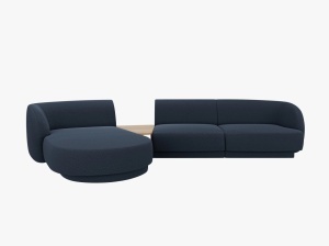 COLTAR MILEY, CU 3 LOCURI, PE STANGA, NEGRU, CU TAPITERIE DIN TEXTIL BOUCLE BALOO, MICADONI